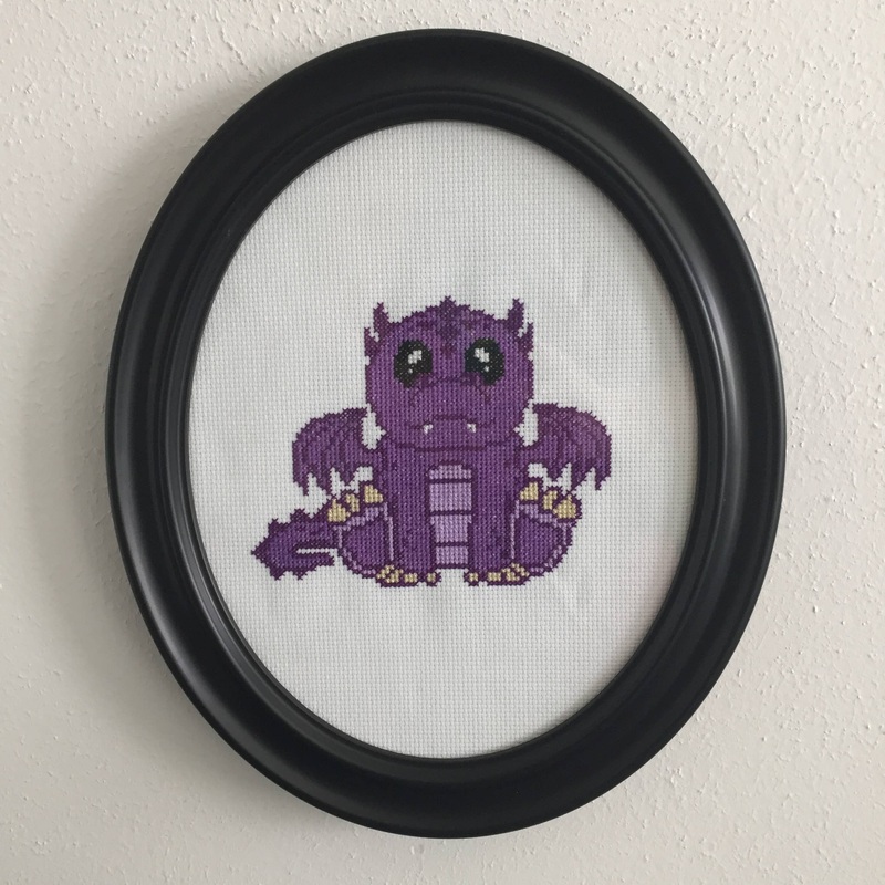 Purple Dragon Cross Stitch Kit  Adorable 6 Hoop Fantasy Design (ONLINE ORDER ONLY)