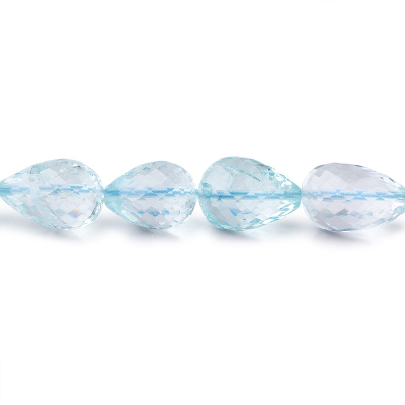 5×4-10x8mm Aquamarine Faceted Tear Drops 18 inch 54 beads AA (ONLINE ORDER ONLY)