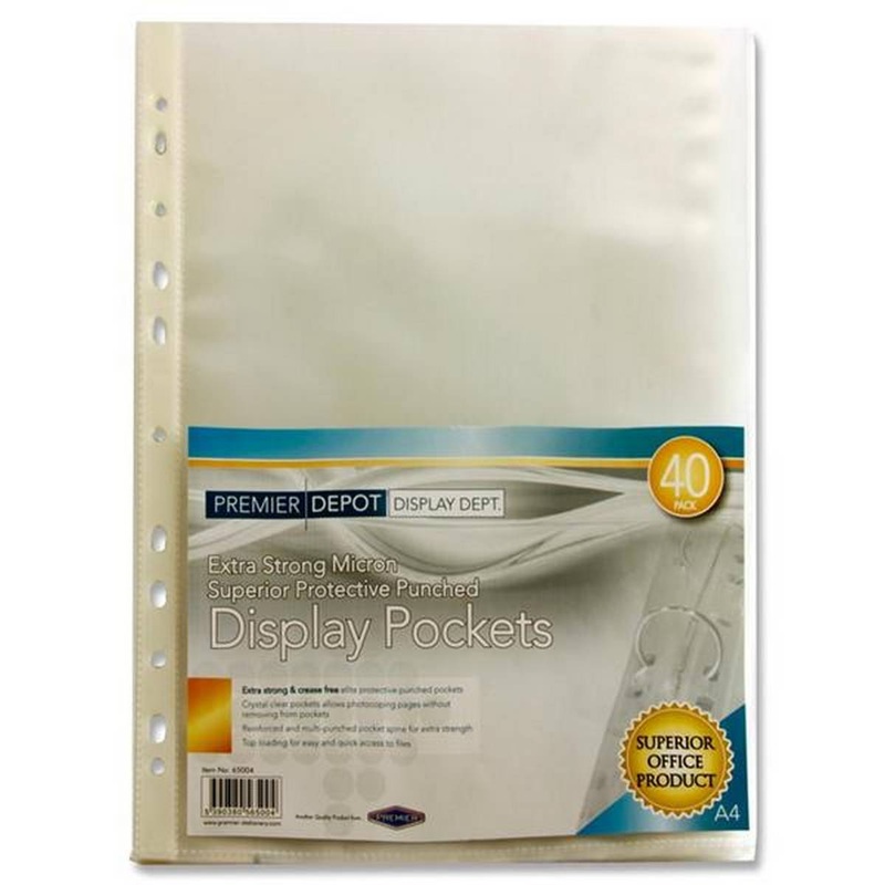 Premier Depot A4 Extra Strong Polypockets Pack of 40