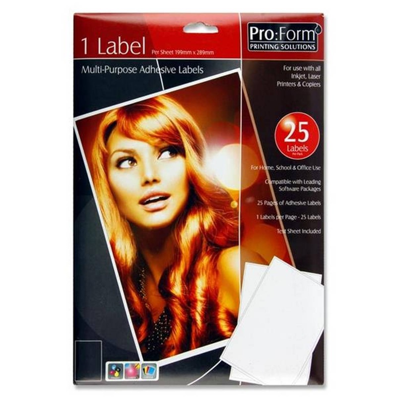 Pro:Form 25 Sheets  1 Label 199x289mm