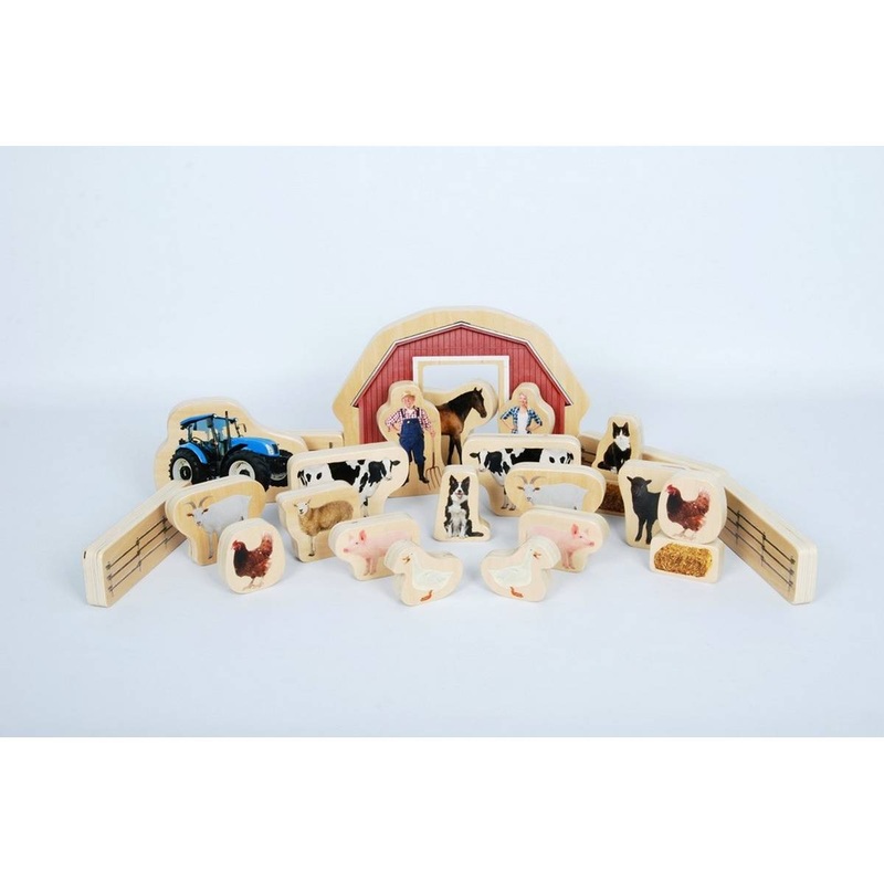 Wooden Farm Blocks  Pack of 25