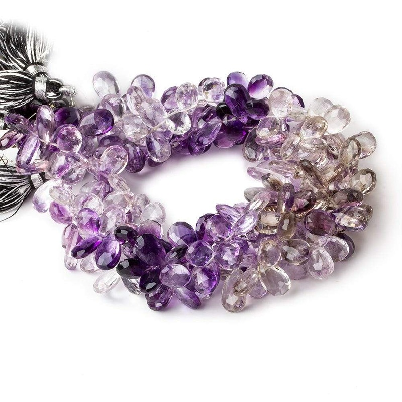 8×6-11x6mm Moss Amethyst Faceted Pear Beads 9 inch 63 pieces (ONLINE ORDER ONLY)