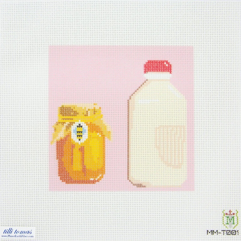 Milk & Honey Needlepoint Canvas  6×6, 13 Mesh by Misty Morrow (ONLINE ORDER ONLY)