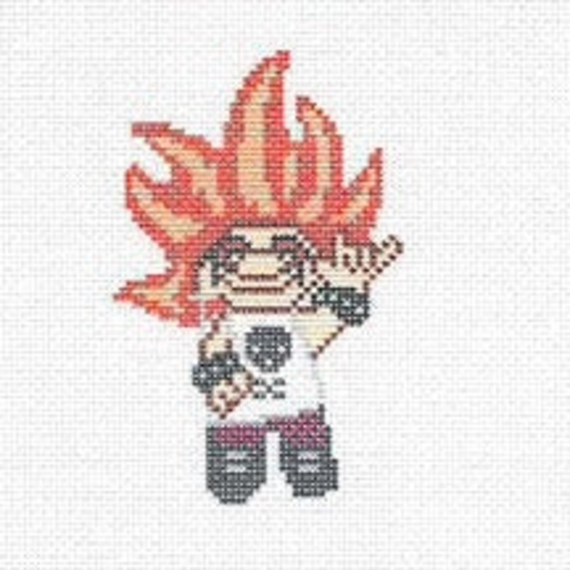 Punk Rock Troll Needlepoint Canvas with Orange Hair  2×3, 18 Mesh by Misty Morrow (ONLINE ORDER ONLY)