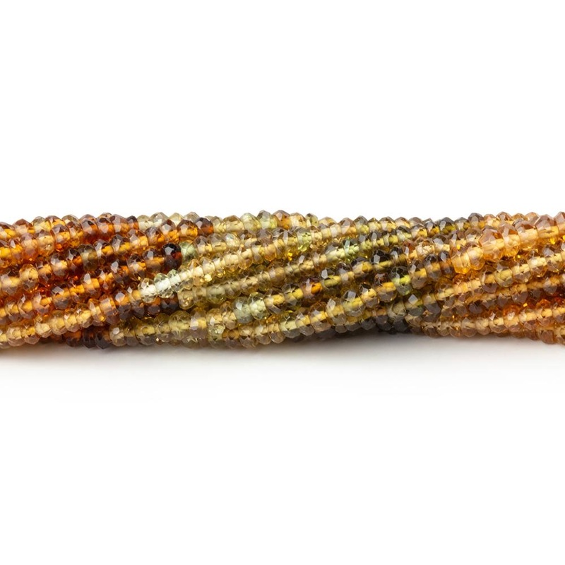 3mm Multi color Tourmaline Faceted Rondelle Beads 14 inch 200 pieces (ONLINE ORDER ONLY)