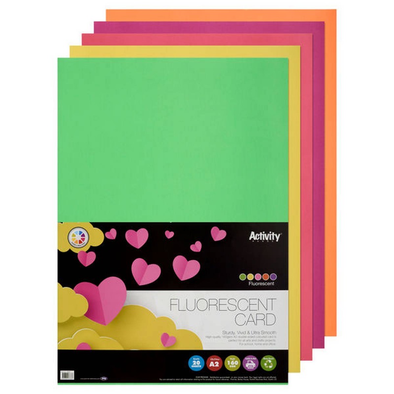 A2 160g Fluorescent Neon Card (Pack of 20)