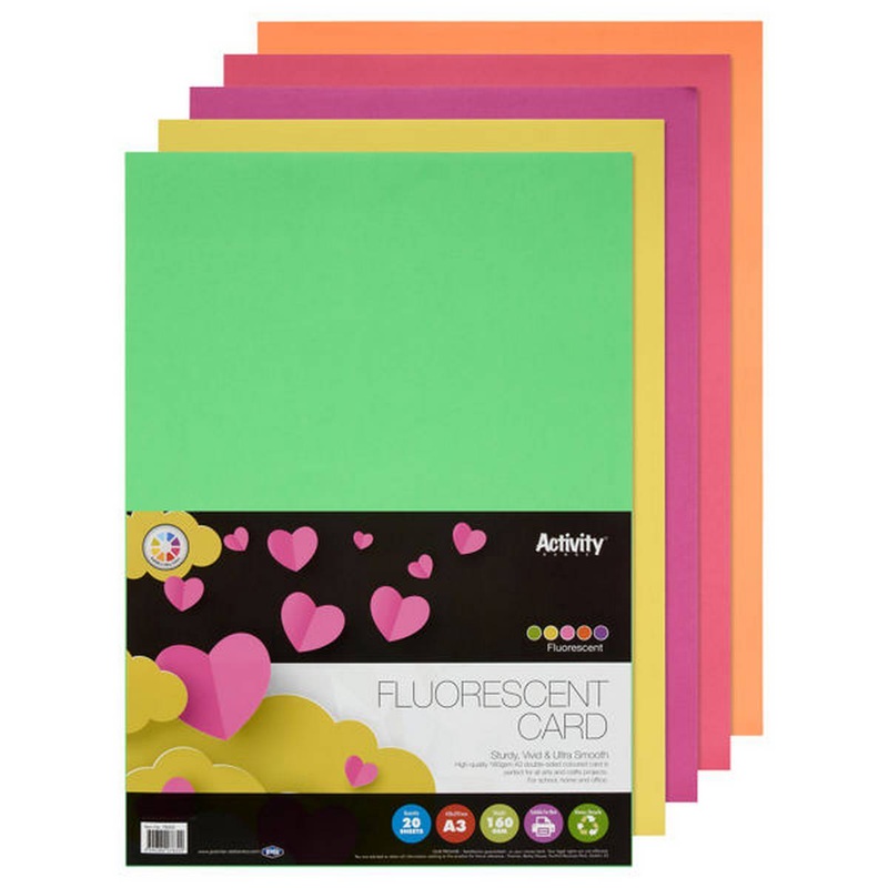 A3 160g Fluorescent Card (Pack of 20)