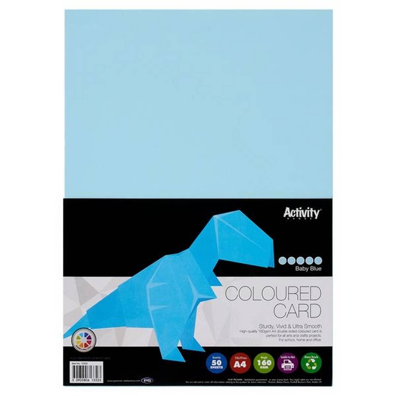 A4 Baby Blue Card 180gsm (Pack of 50 Sheets)