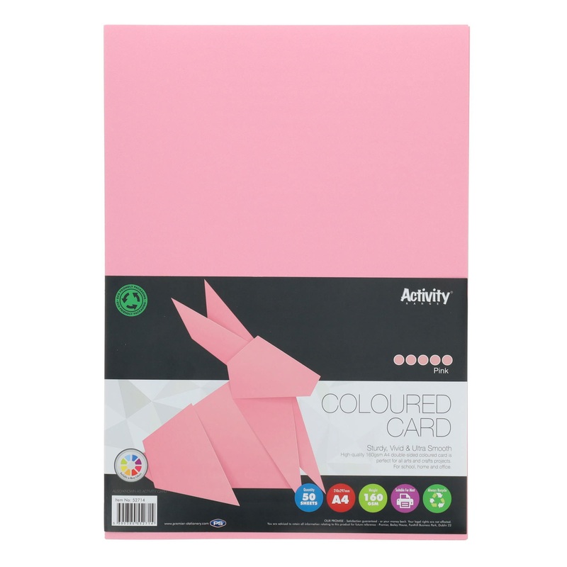 A4 Pink Card 160gsm (Pack of 50 sheets)