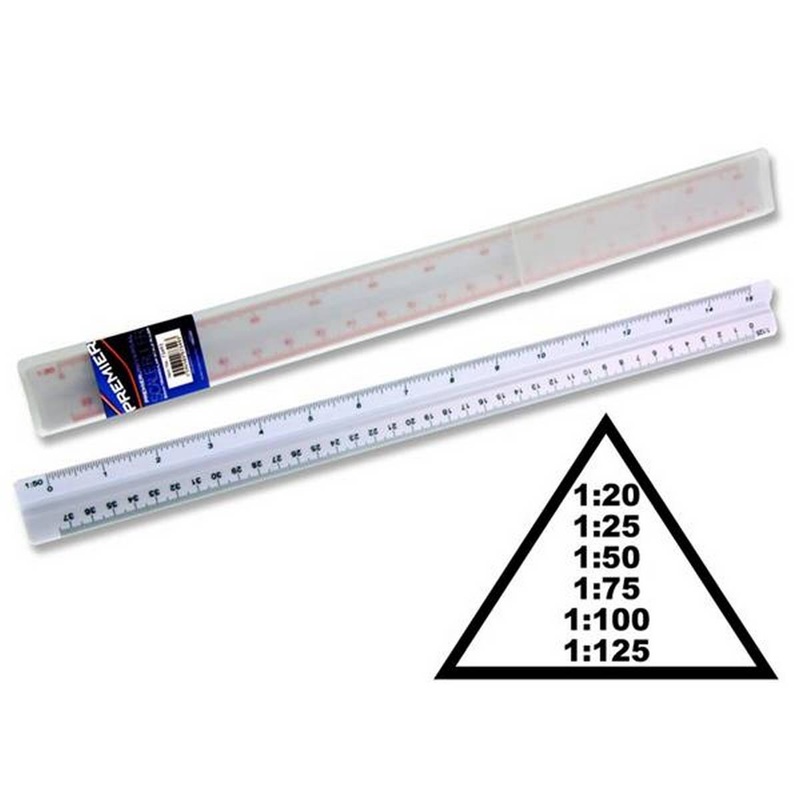 Universal 30cm Triangular Scale Ruler In Case