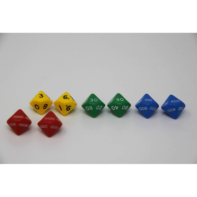 Decimal Place Dice Pack of 8