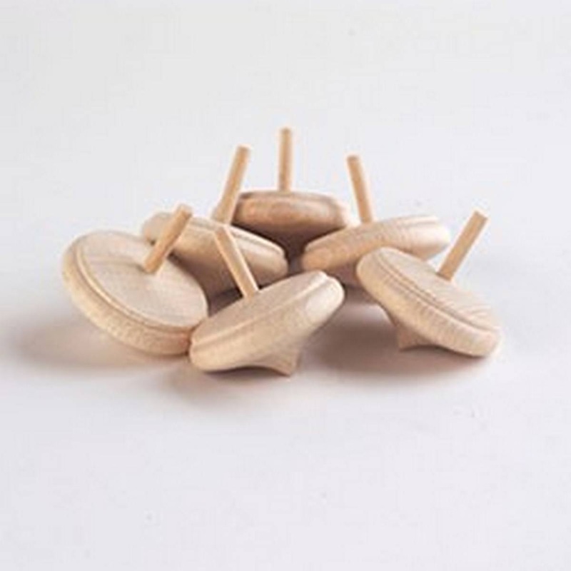 **Wooden Spinning Tops  pack of 6