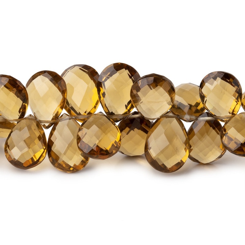 8×6-11x9mm Whiskey Quartz Faceted Pear Beads 8 inch 63 pieces (ONLINE ORDER ONLY)