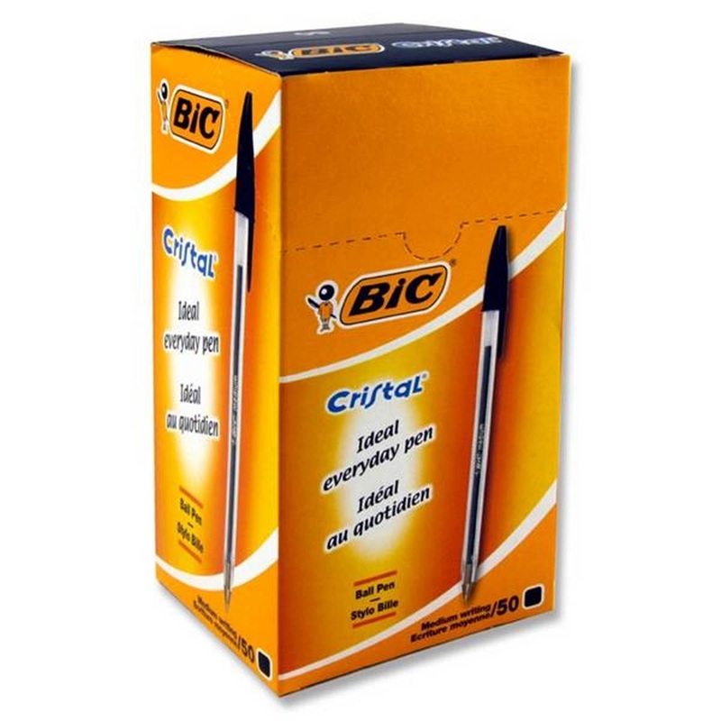 Bic Cristal Black Pens  Box of 50