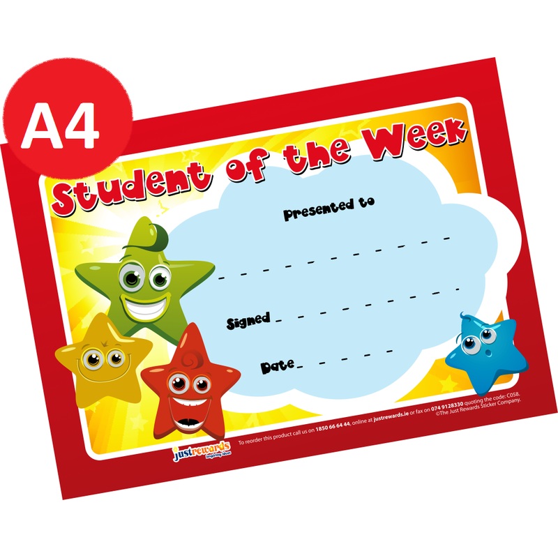 Jumbo Student of the Week Certificates