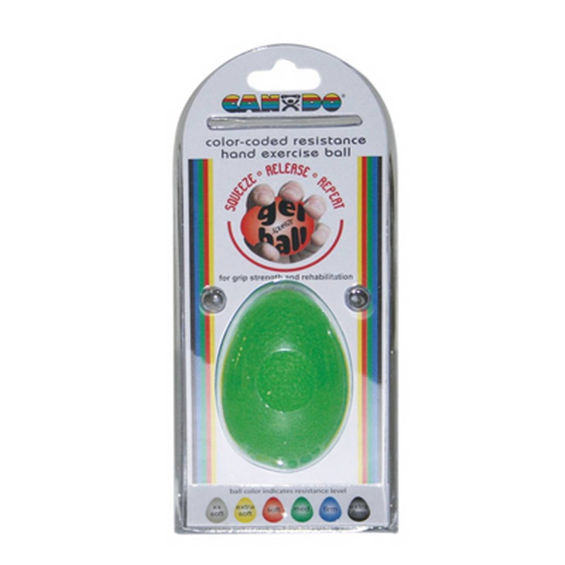 CanDo Gel Squeeze Ball  Large Cylindrical  Green  Medium