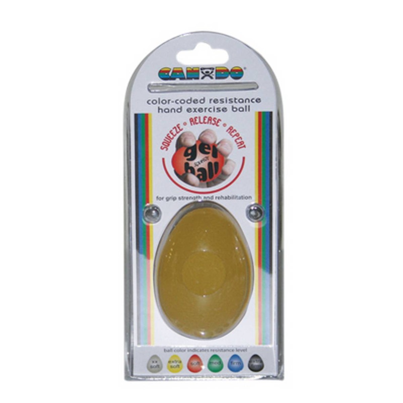 CanDo Gel Squeeze Ball  Large Cylindrical  Yellow  X-Light