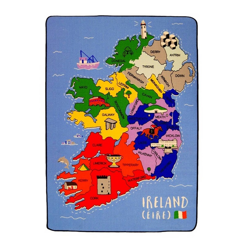 Map of Ireland Educational Play Mat 200x140cm