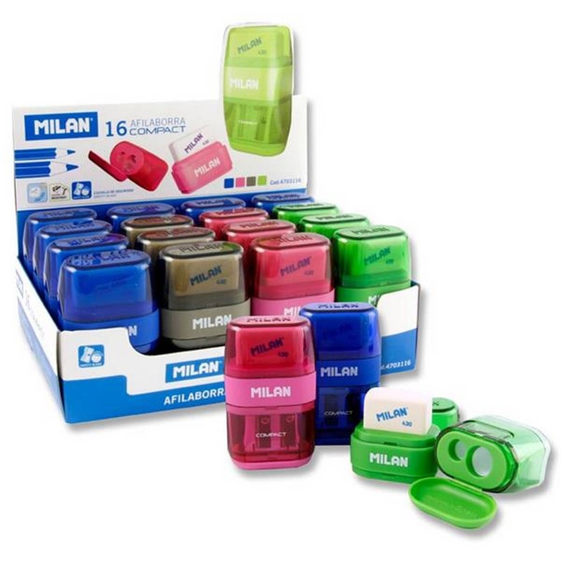 Milan Compact Twin Hole Sharpener & Eraser