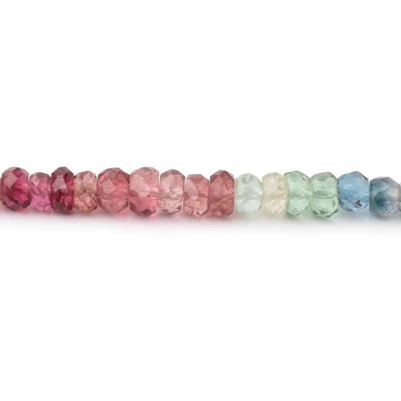 4mm Multi Tourmaline Faceted Rondelle Beads 17 inches 172 pieces (ONLINE ORDER ONLY)