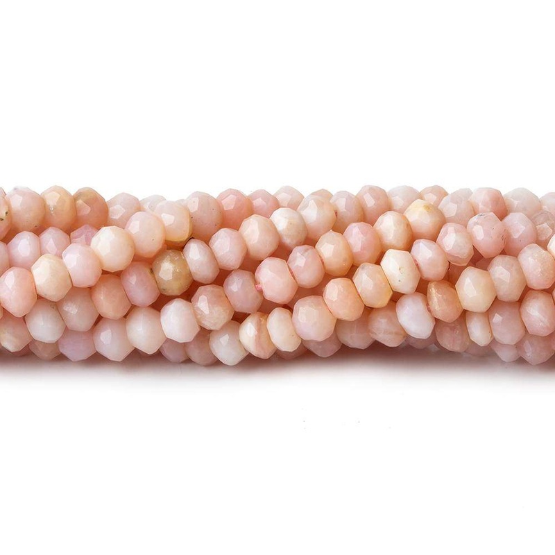 4mm Pink Peruvian Opal faceted rondelle beads 13 inch 125 pieces (ONLINE ORDER ONLY)