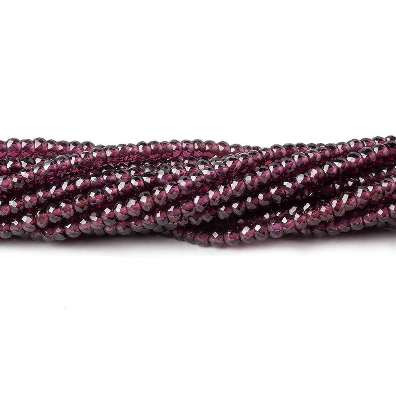 2.5mm Rhodolite Garnet Micro Faceted Rondelle Beads 14 inches 208 pcs AAA (ONLINE ORDER ONLY)