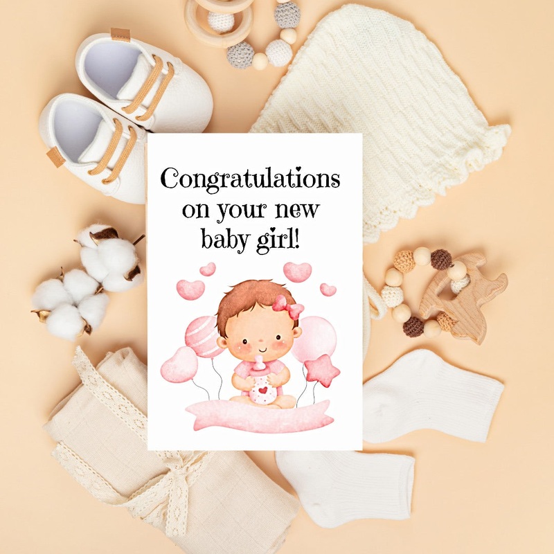 Congratulations on Baby Girl Card (ONLINE ORDER ONLY)