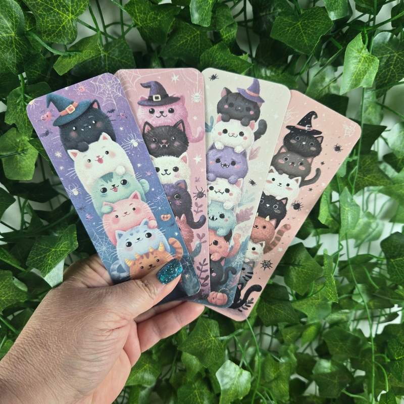 Cute Stacked Cats Halloween Bookmark (ONLINE ORDER ONLY)