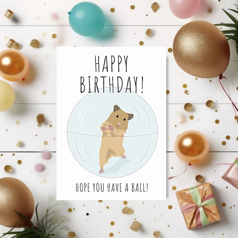 Funny Hamster Birthday Card (ONLINE ORDER ONLY)