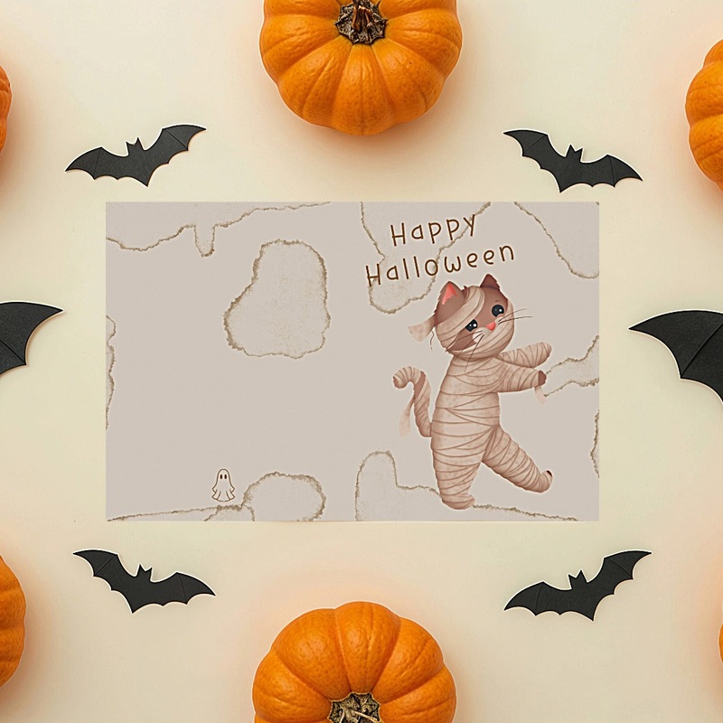 Halloween Cat Mummy Card (ONLINE ORDER ONLY)