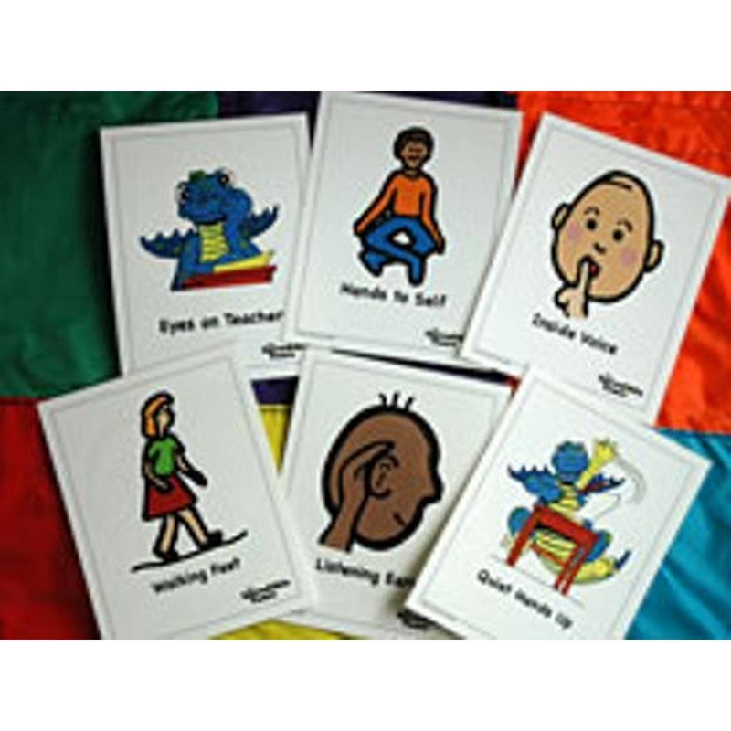 Incredible Years  School Rules A4 Cue Cards (Laminated)  Set of 7