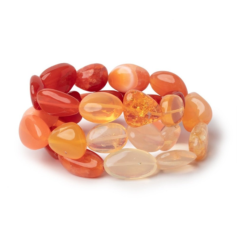 13×11-21x9mm Mexican Fire Opal Plain Nuggets 17 inch 29 Beads (ONLINE ORDER ONLY)