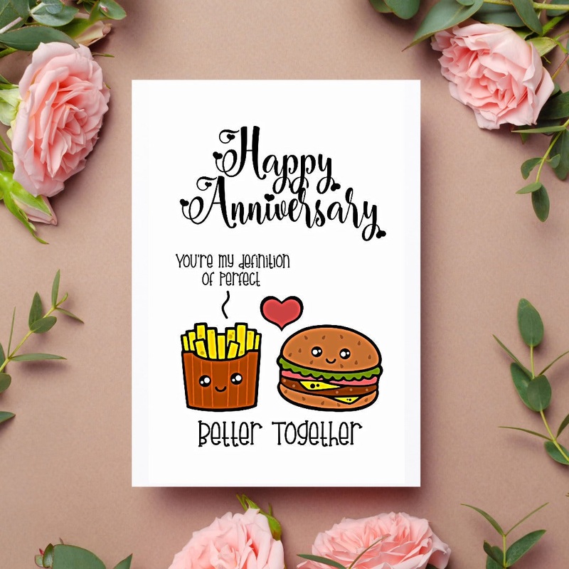 Burger and Fries Anniversary Card (ONLINE ORDER ONLY)