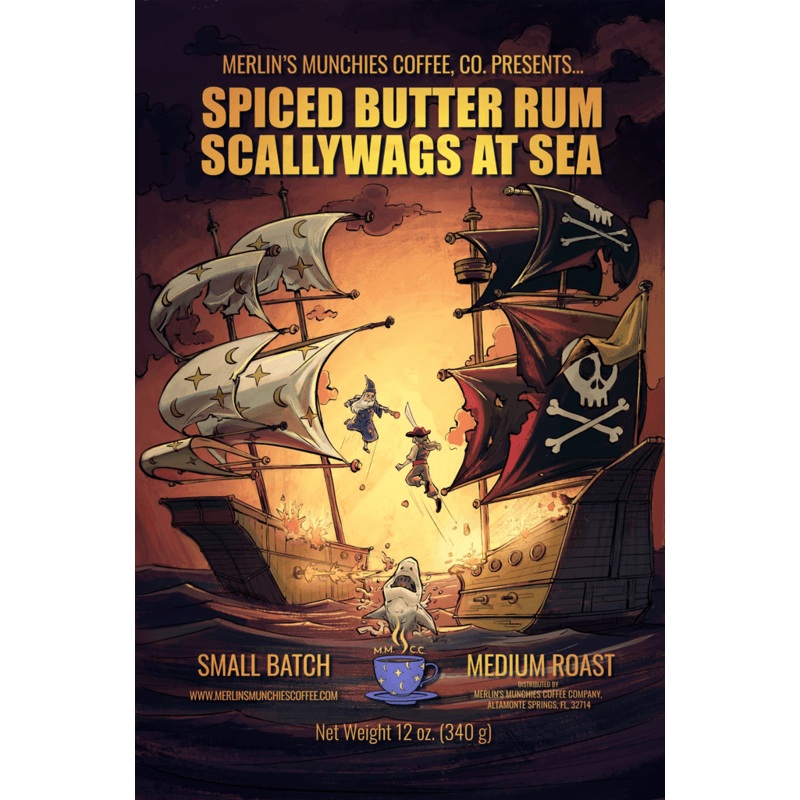 DECAF Scallywags at Sea (Spiced Butter Rum) 12 oz (ONLINE ORDER ONLY)