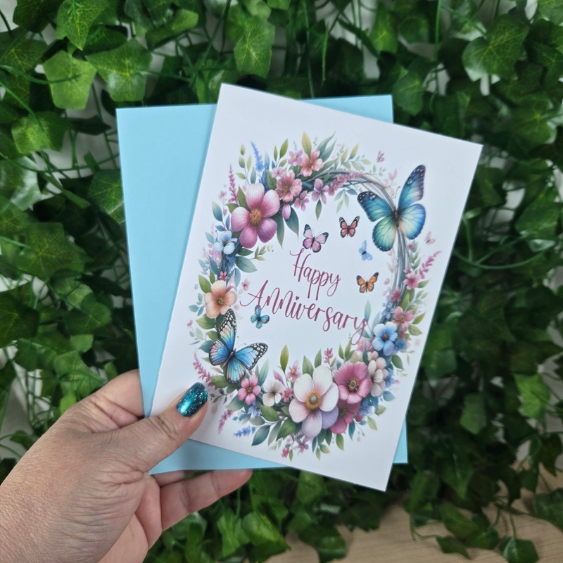 Floral Butterfly Anniversay Card (ONLINE ORDER ONLY)