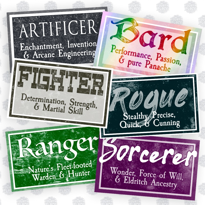 RPG Class Stickers (Vol. 1) (ONLINE ORDER ONLY)