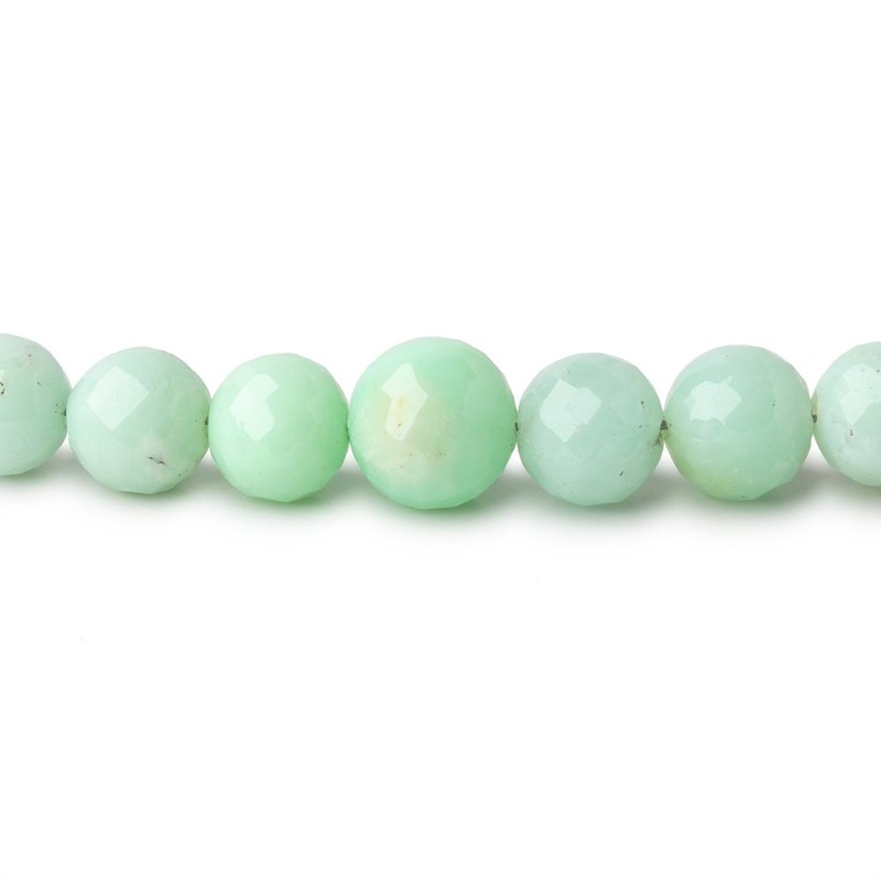 4-6mm Pale Chrysoprase Faceted Round Beads 18 inch 94 pieces (ONLINE ORDER ONLY)