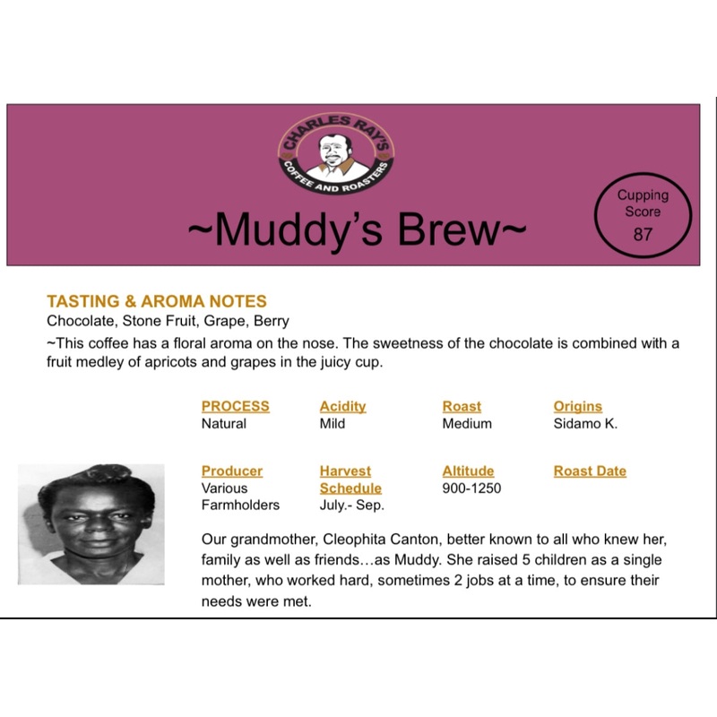 Muddy’s Brew (Ethiopian Sidamo) FTO, Natural (ONLINE ORDER ONLY)