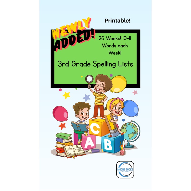 3rd Grade Spelling Lists – Printable! (ONLINE ORDER ONLY)