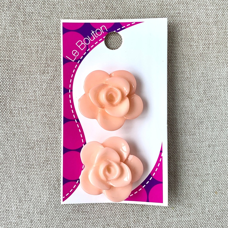 8229 Light Pink Shiny Rose – Le Bouton – 1 Hole Shank Button – 25mm – Pink (ONLINE ORDER ONLY)