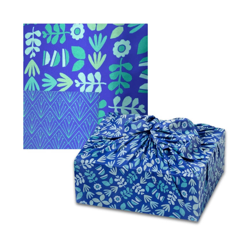 Large Reusable Cloth Furoshiki Gift Wrap | Blue Botanical (ONLINE ORDER ONLY)