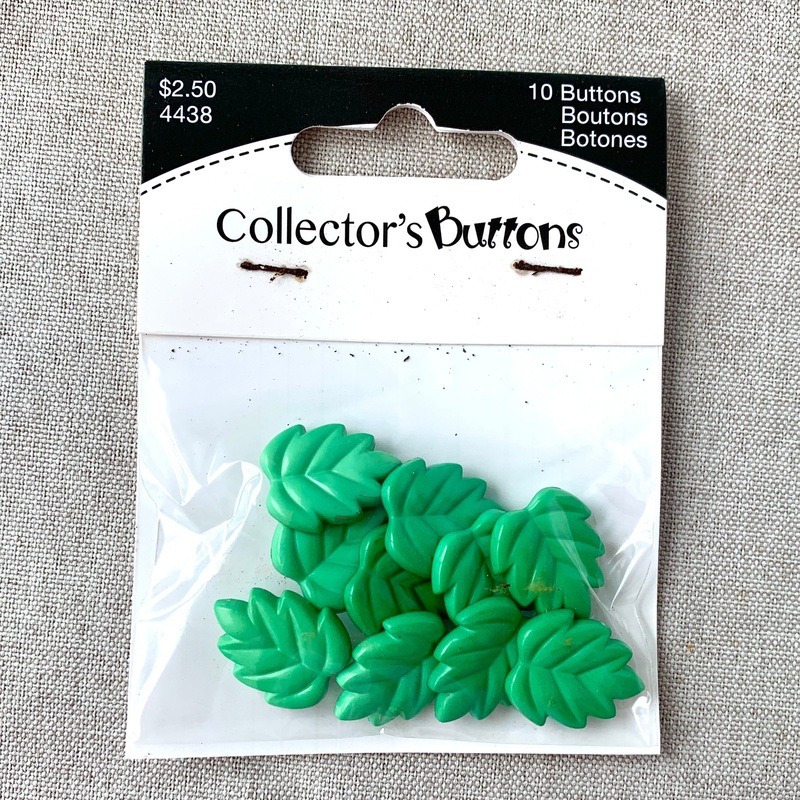 4438 Leaf – Collectors Buttons – 1 Hole Shank Button – – Green (ONLINE ORDER ONLY)