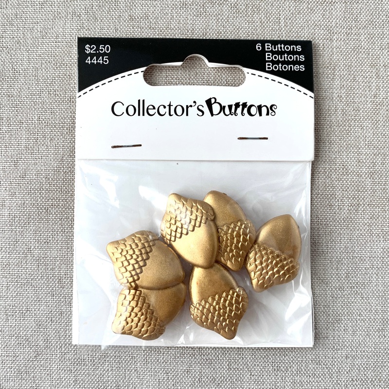 4445 Gold Acorn – Collectors Buttons – 1 Hole Shank Button – – Gold (ONLINE ORDER ONLY)