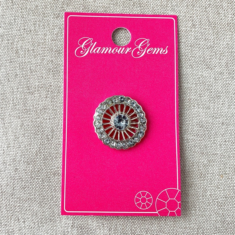 5217 Bespoke – Glamour Gems – Shank Button – 22mm – Clear (ONLINE ORDER ONLY)