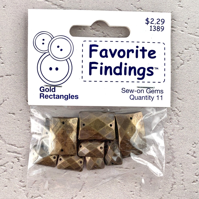 1389 Gold Rectangles – Favorite Findings – Sew-on Gems (ONLINE ORDER ONLY)