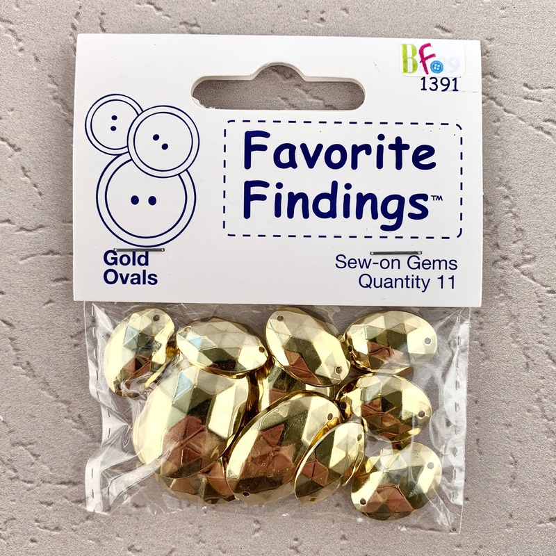 1391 Gold Ovals – Favorite Findings – Sew-on Gems (ONLINE ORDER ONLY)