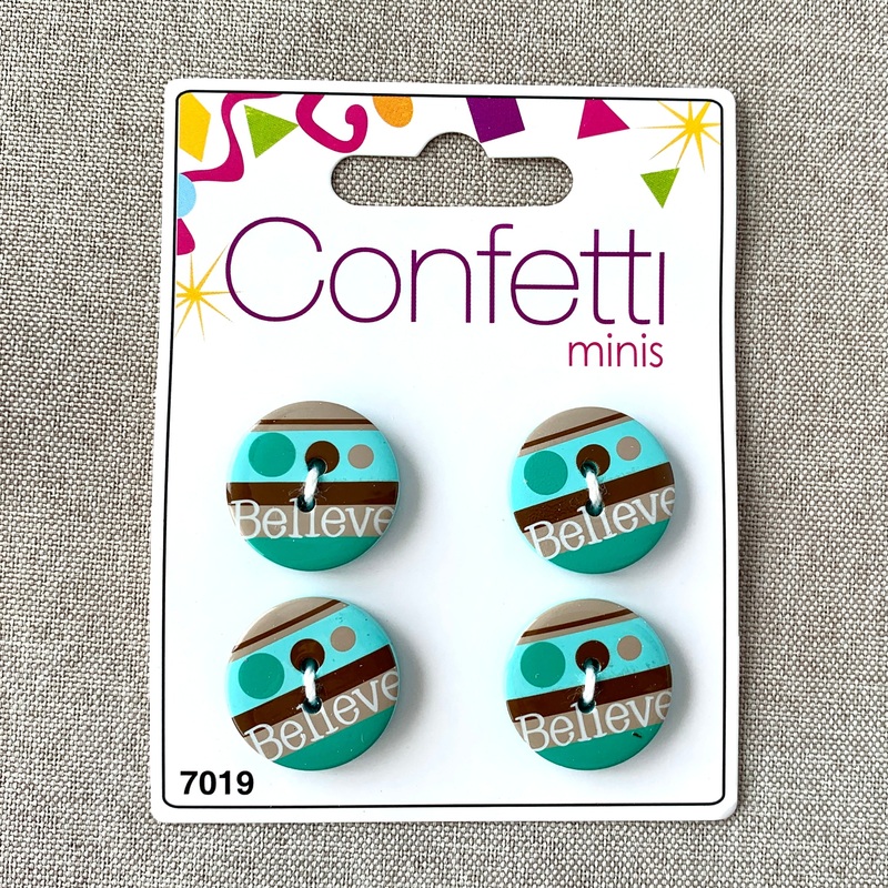 Believe – Confetti Minis Buttons – 2 Hole (ONLINE ORDER ONLY)