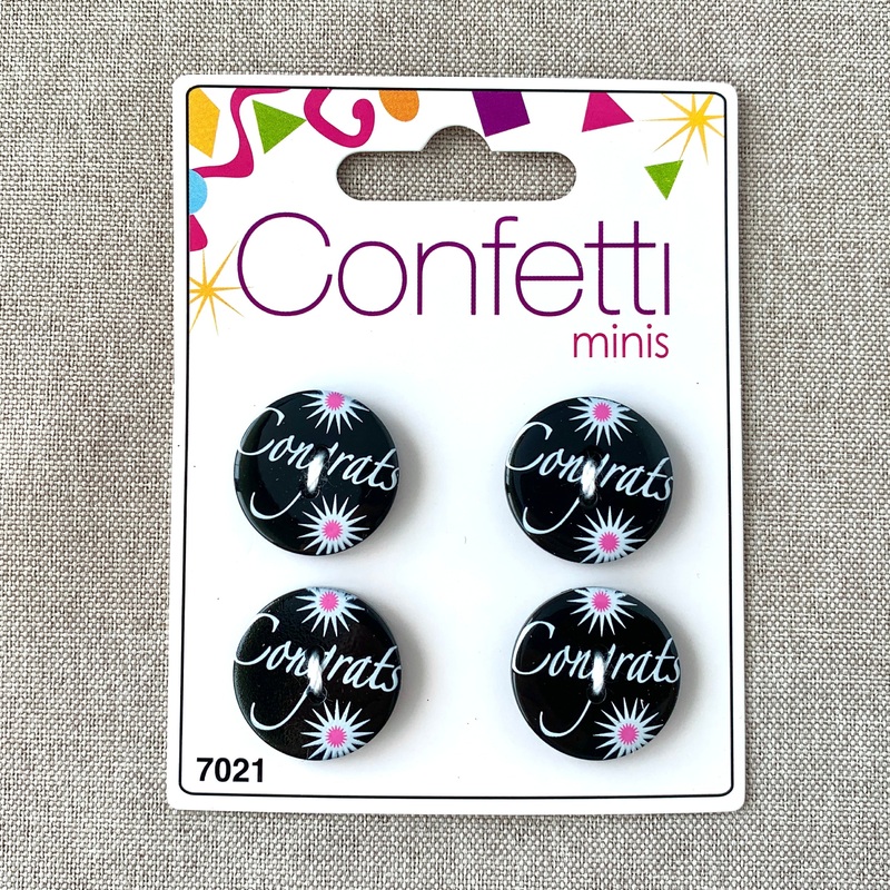 Congrats – Confetti Minis Buttons – 2 Hole (ONLINE ORDER ONLY)