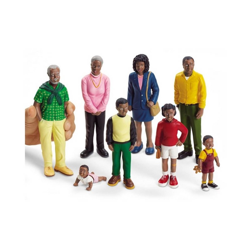 Lakeshore Learning Block Play People  Family with Black Skin (Set of 8)