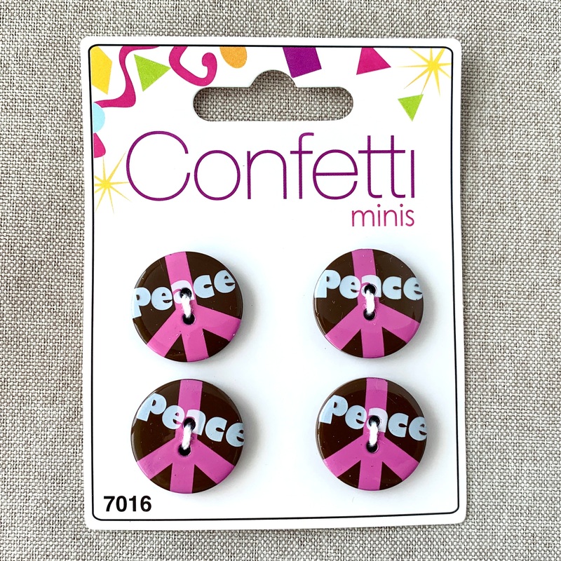 Peace – Confetti Minis Buttons – 2 Hole (ONLINE ORDER ONLY)